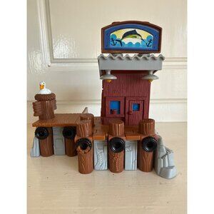 Fisher Price Geotrax Train Port Side Boat Dock Fishing Pier 2004 Mattel G5545
